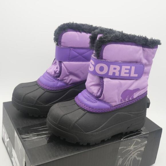 NEW Sorel Snow Commander Winter Boots Purple Children's  Little Kids 7 - Picture 1 of 7